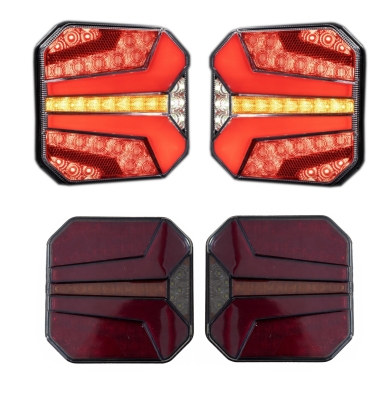 Σετ LED Neon Е-Мark Φανός Οπίσθιος Φιμέ 24V Φρένων - Tρεχούμενο φλας - Όπισθεν - Πορείας 144mm X 141mm X 48mm