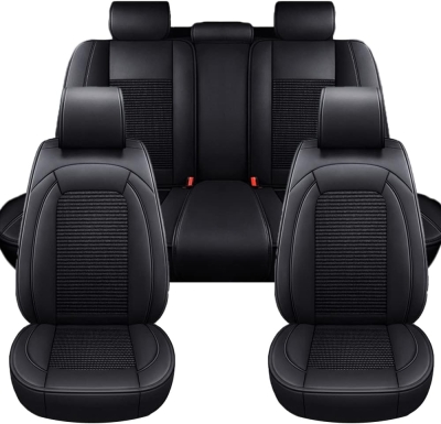 Σετ Καλύμματα Αυτοκινήτου Universal Ύφασμα και ECO Δέρμα Εμπρός και Πίσω Μαύρο