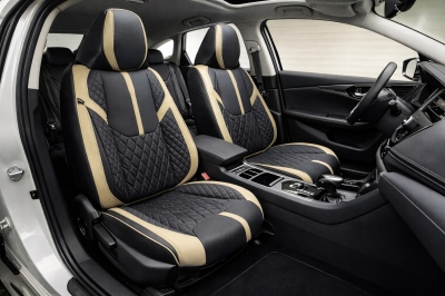 Σετ Καλύμματα Αυτοκινήτου Universal ECO Δέρμα Εμπρός και Πίσω Μαύρο / Μπέζ