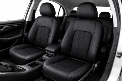Σετ Καλύμματα Αυτοκινήτου Universal ECO Δέρμα Εμπρός και Πίσω Μαύρο / Μαύρο 