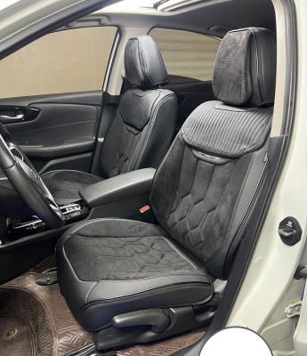 Σετ Καλύμματα Αυτοκινήτου Universal Αλκαντάρα / ECO Δέρμα Εμπρός και Πίσω Μαύρο