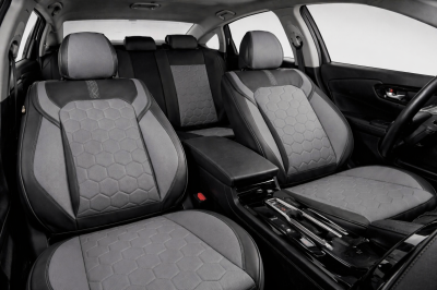 Σετ Καλύμματα Αυτοκινήτου Universal ECO Δέρμα Εμπρός και Πίσω Μαύρο / Γκρί Dark