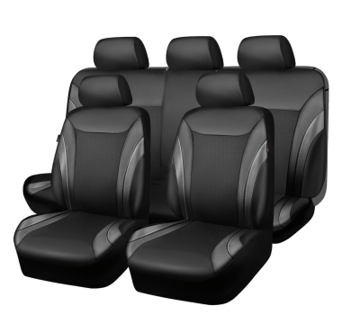 Σετ Καλύμματα Αυτοκινήτου Premium Ύφασμα και ECO Δέρμα Εμπρός και Πίσω Μαύρο / Carbon