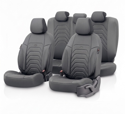 Σετ Καλύμματα Αυτοκινήτου Otom Core Design Binek Universal Δερματίνη Εμπρός και Πίσω 11 Τεμαχίων Γκρί