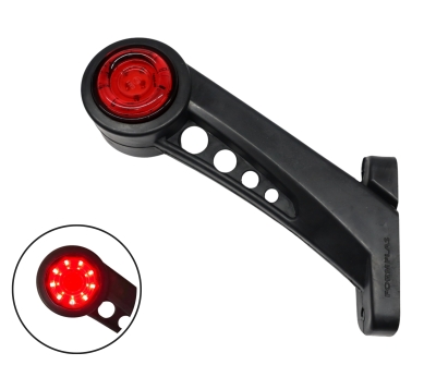 LED Όγκου Κερατάκι 9V / 24V IP66 Κόκκινό / Λευκό με Περιστρεφόμενο Εφέ Φωτός 180mm