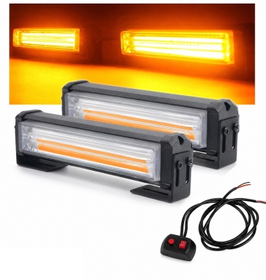 Led Μπάρα 36W Οδικής Βοήθειας Πορτοκαλί 16cm 2 τεμάχια 12V - 24V