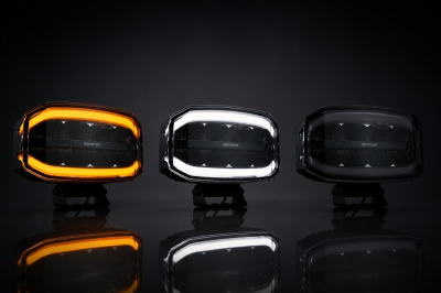 LED Προβολέας DEMMON Ψυχρό Λευκό 9-32 Volt Υψηλής Ισχύος 90W DRL Λευκό - Πορτοκαλί IP67 E9 244mm x 141mm x 98mm