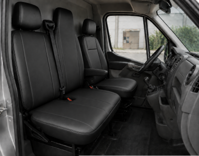 Σετ Καλύμματα Αυτοκινήτου για 2+1 RENAULT MASTER III 2010 - 2019 ECO Δέρμα Μαύρο