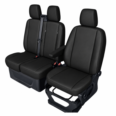 Σετ Καλύμματα Αυτοκινήτου για 2+1 FORD TRANSIT CUSTOM 2009+ ECO Δέρμα Μαύρο SS