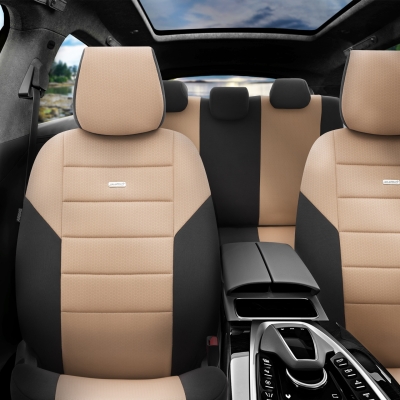 Σετ Καλύμματα Αυτοκινήτου SelectedFit One Design by OTOM Ύφασμα Εμπρός και Πίσω Μαύρο - Μπέζ