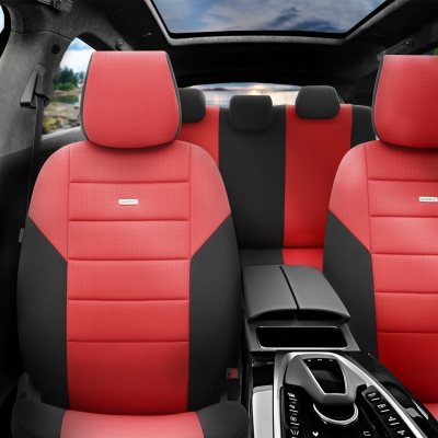 Σετ Καλύμματα Αυτοκινήτου SelectedFit One Design by OTOM Ύφασμα Εμπρός και Πίσω Μαύρο - Κόκκινο