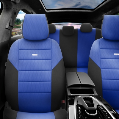 Σετ Καλύμματα Αυτοκινήτου SelectedFit One Design by OTOM Ύφασμα Εμπρός και Πίσω Μαύρο - Μπλέ