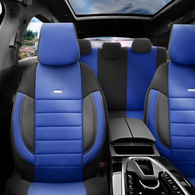 Σετ Καλύμματα Αυτοκινήτου SelectedFit Pro Design by OTOM Ύφασμα Εμπρός και Πίσω Μαύρο - Μπλέ