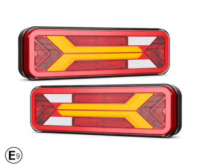 Σετ 2 Τεμάχια LED Neon Е-Мark Φανός Οπίσθιος 12V / 24V Φρένων - Tρεχούμενο φλας - Όπισθεν - Πορείας - Ομίχλης 283mm X 100mm X 30mm IP67