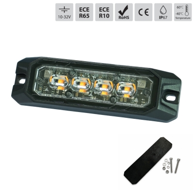 LED Φώτα Οδικής Βοήθειας Φλάς Λάμψη 12V / 24V Πορτοκαλί / Πορτοκαλί Εξωτερικά 108mm X 31mm X 15mm