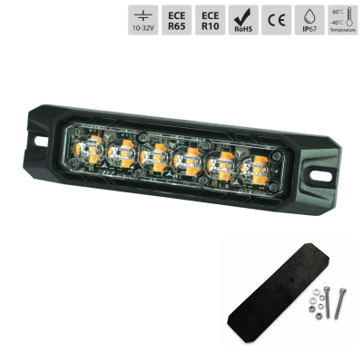 LED Φώτα Οδικής Βοήθειας Φλάς Λάμψη 12V / 24V Πορτοκαλί / Πορτοκαλί Εξωτερικά 128mm X 31mm X 15mm