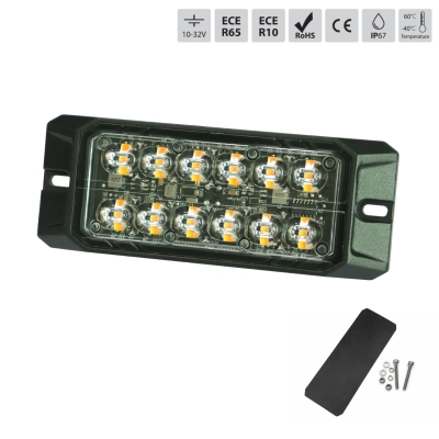 LED Φώτα Οδικής Βοήθειας Φλάς Λάμψη 12V / 24V Πορτοκαλί / Πορτοκαλί Εξωτερικά 128mm X 49mm X 15mm
