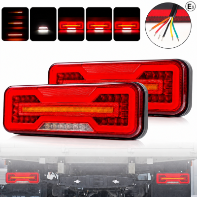 LED Σετ Neon Е-Мark Φανός Οπίσθιος 10V / 30V με 5 Λειτουργίες Tρεχούμενο φλας 285mm X 99mm