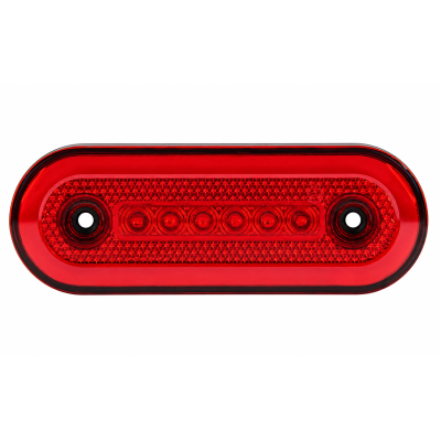 LED Όγκου Πλευρικής Σήμανσης με 6 LED και NEON Εφέ Κόκκινο 12V / 24V IP68 115mm x 44mm x 16mm