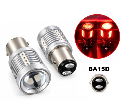 Λαμπτήρας LED BA15D (1157) P21 20SMD 12V / 24V Κόκκινο 2 Τεμάχια