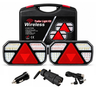 Σετ Φανάρια Ασύρματα Wireless με Μαγνήτη 12V / 24V με 6 Λειτουργίες 235mm X 145mm X 55mm E-mark IP65