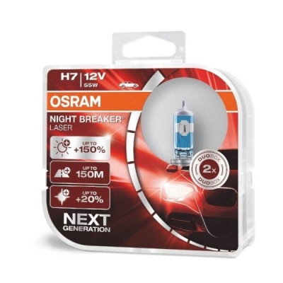 OSRAM 12V H7 55W +150% ΠΕΡΙΣΣΟΤΕΡΟ ΦΩΣ NIGHT BREAKER® LASER 2 Τεμάχια