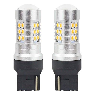 Σετ 2 τεμ. Λαμπτήρες LED Led Diode T20 7440 W21/5W Canbus 3030 24SMD 12V-24V Πορτοκαλί