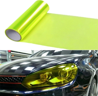 Αυτοκόλλητη Φωσφορούχο Μεμβράνη για Φανάρια Αυτοκινήτου 30cm X 10m σε Κίτρινο Χρώμα 1 Τεμάχιο