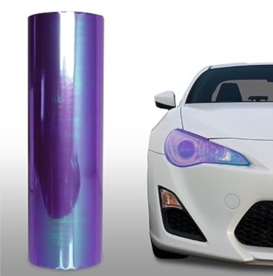 Αυτοκόλλητη Χαμαιλέων Μεμβράνη για Φανάρια Αυτοκινήτου 30cm X 10m σε Βιολετί Χρώμα 1 Τεμάχιο