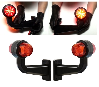 Σετ LED Όγκου Κερατάκια 12V / 24V IP67 Κόκκινό / Πορτοκαλί 191mm x 79mm