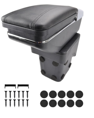 Δερμάτινο Υποβραχιόνιο για Ford Focus MK2 2005–2011 - Οικολογικό δέρμα - Μαύρο