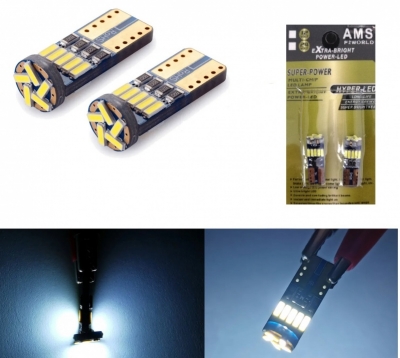 Σέτ Λαμπτήρας LED T10 12V Can Bus με 15 SMD Ψυχρό Λευκό 2 Τεμάχια