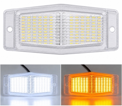 LED Φωτιστικό Σήμανσης 24Led 24V 2 Λειτουργίες Λευκό / Πορτοκαλί 135mm x 60mm x 40mm