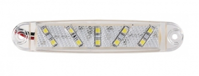 LED Φωτιστικό 15 LED Σήμανσης 12V / 24V Λευκό 100mm x 20mm x 10mm