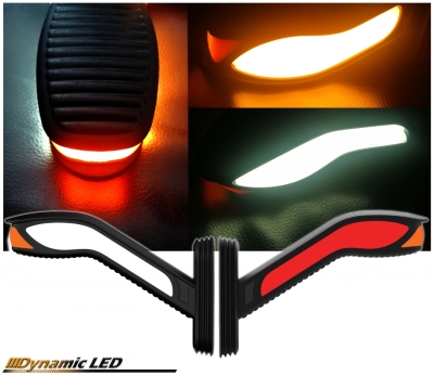 Σέτ Όγκου Neon Κερατάκια Cobra, Dynamic "Running" Flasher Πλαϊνά φώτα για φορτηγό 19cm 24V