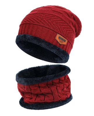Σετ Χειμωνιάτικων Αξεσουάρ Σκουφί και Κασκόλ Κόκκινο 2 Τεμ.