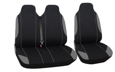 Καλύμματα Για Καθίσματα 2+1 Τεμάχια Ύφασμα Μαύρο / Γκρί