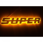 Διακοσμητική Πινακίδα 3D LED "SUPER" 24V Πορτοκαλί Φως 400mm x 70mm για Scania S / R / P / G / L