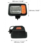 Σετ Φώτα LED Με Βάσεις και Φλάς Δεξί / Αριστερό για John Deere / Terex / TATA με Καλωδίωση