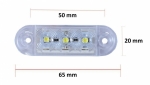 LED Όγκου με 3 LED 12V/24V IP66 Ψυχρό Λευκό 65mm х 10mm