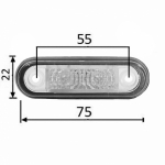 LED Όγκου με 2 LED 12V IP66 Ψυχρό Λευκό 75mm х 22mm