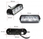 LED Φώτα Οδικής Βοήθειας 12V / 24V Πορτοκαλί Εξωτερικά 3 LED 106mm x 34mm