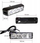 LED Φώτα Οδικής Βοήθειας 12V / 24V Πορτοκαλί Εξωτερικά 4 LED 100mm x 20mm