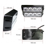 LED Φώτα Οδικής Βοήθειας 12V / 24V Πορτοκαλί Εξωτερικά 8 LED 130mm x 75mm