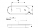 LED Όγκου Πλευρικής Σήμανσης Πορτοκαλί με Е-Mark 12V / 24V IP68 120mm x 46mm x 18mm