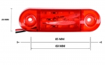 LED Όγκου Е-Mark 12V IP68 Κόκκινο Με 9 SMD 8,5см