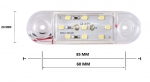 LED Όγκου Е-Mark 24V IP68 Λευκό Με 9 SMD 8,5см