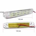 LED Όγκου Е-Mark 12V IP68 Λευκό Με 12 SMD 13см