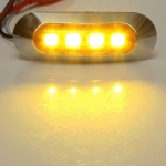 LED Όγκου 12V IP66 Πορτοκαλί Με 4 SMD και Πλαίσιο Chrome