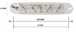 LED Φωτιστικό 15 LED Σήμανσης 12V / 24V Λευκό 100mm x 20mm x 10mm